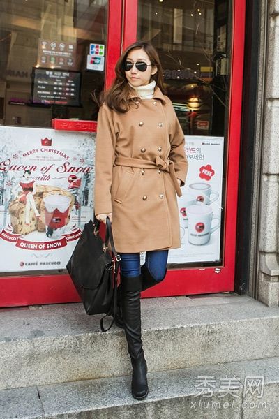 冬季完美配搭气质，搭配花呢外套+优雅靴
