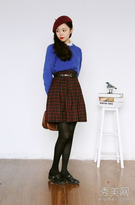 冬装搭配图片，学术氛围清新悦目