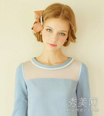 时尚美女最新发型9头韩版风格领结满春发