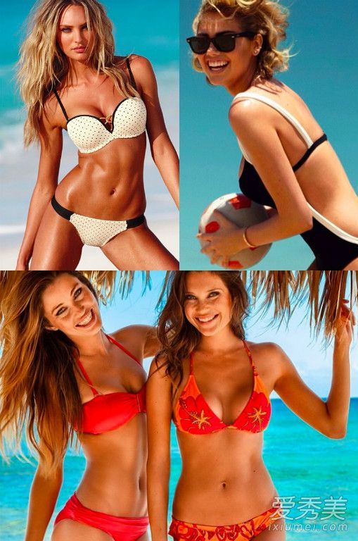 如果你还没有减肥，那也没关系。选择合适的比基尼款式来隐藏肉。