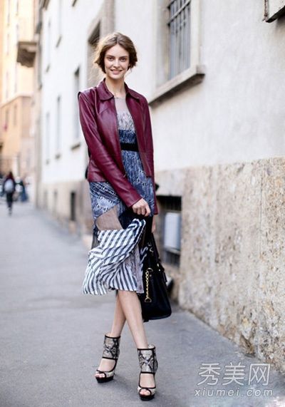 皮革+连衣裙秋季时装比赛满分看