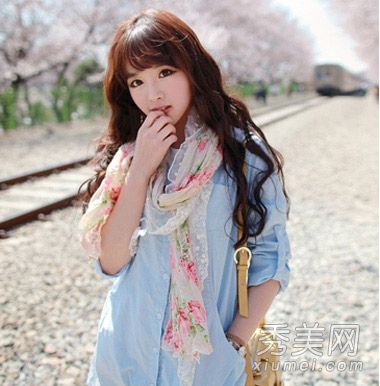 2014流行长发烫发时尚气质粉色嫩肤减龄