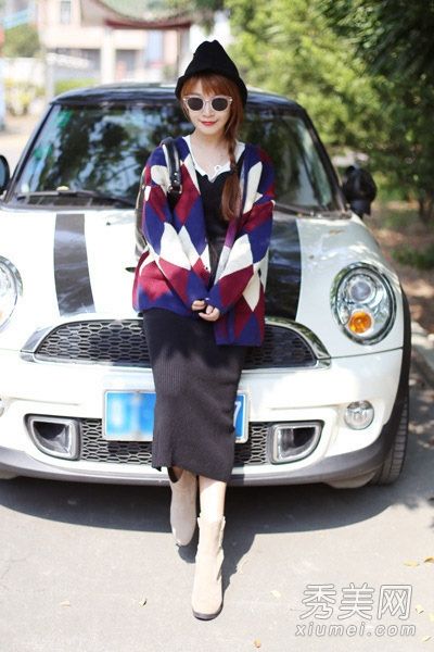 长裙粗腿针织毛衣MM用巧妙的技巧隐藏肉。