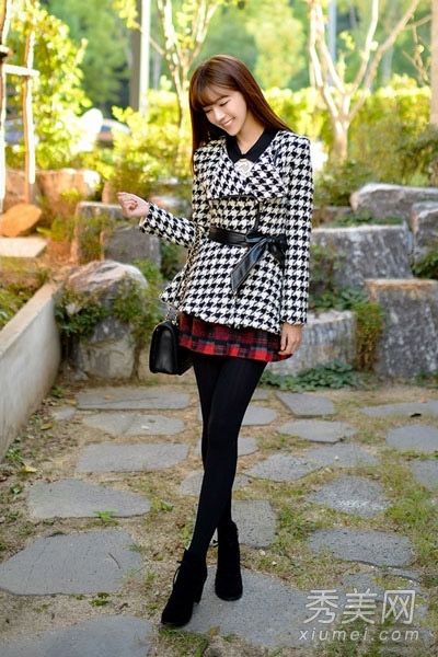 小外套配短裙，视觉上高个子和矮个子的MM必须学会
