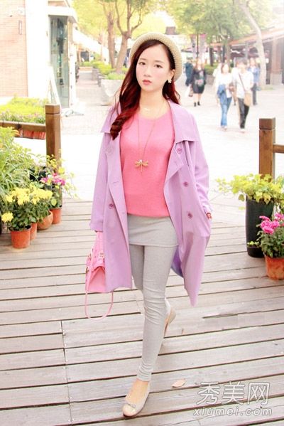 韩版打底裤风衣外套非常薄