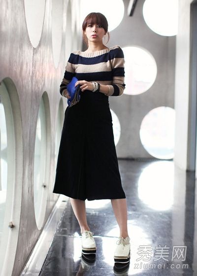秋冬毛衣+裙子+紧身衣保暖修身穿着