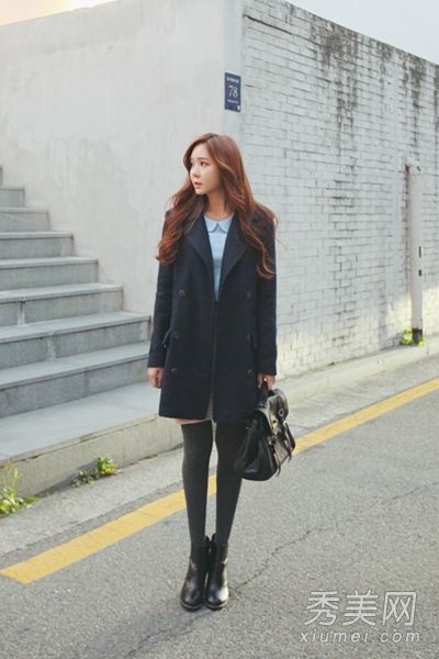 深秋呢绒大衣时尚韩范风格顺眼百搭