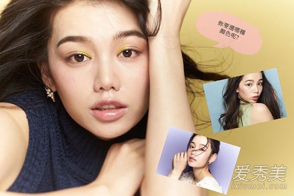 粉色、黄色和绿色是如何组成可爱的春妆的