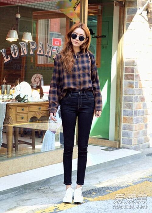 秋天是网格元素的世界！韩版格子搭配方法