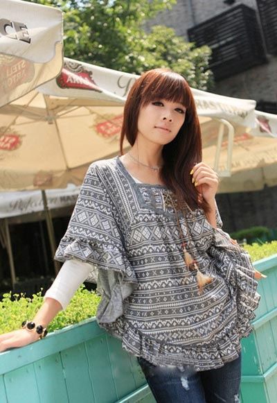 蝙蝠袖小罩衫高挑气质