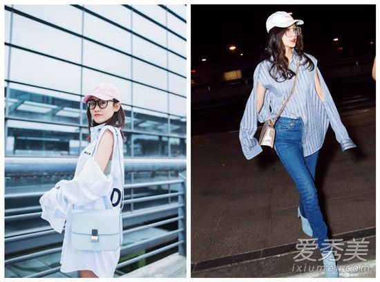 35岁的刘芸和28岁的杨颖突然穿上衬衫！我穿无袖衬衫怎么样？