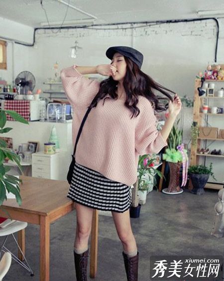 秋潮温暖的长短连衣裙时尚