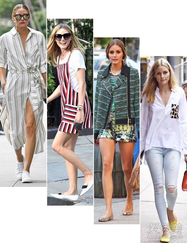 著名女演员奥利维亚教你如何用平底鞋搭配六种组合。