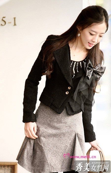 小套装+羊毛裙优雅的OL套装