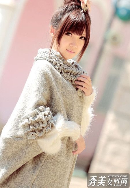 公主粉色外套+毛衣裙子漂亮