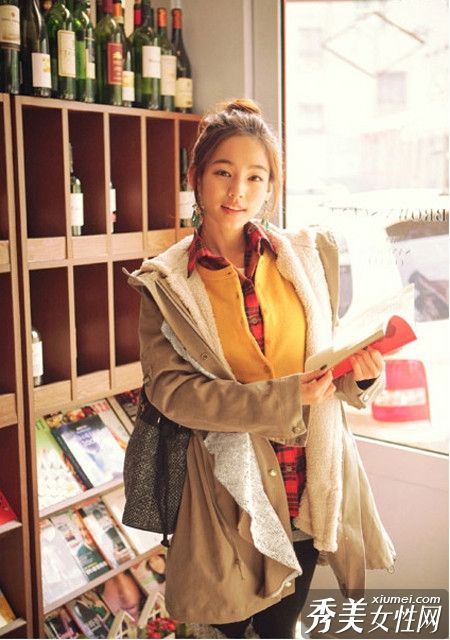 韩国最时尚的棉衣既保暖又漂亮。