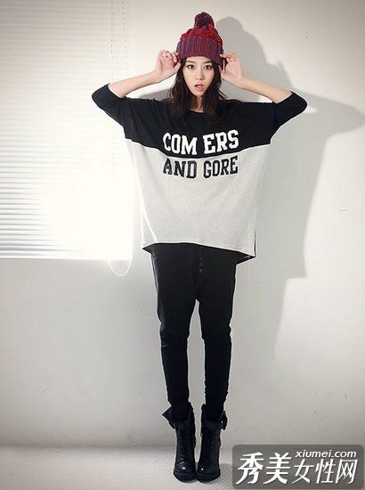 苗条的裤子，漂亮的皮靴，冬天很苗条