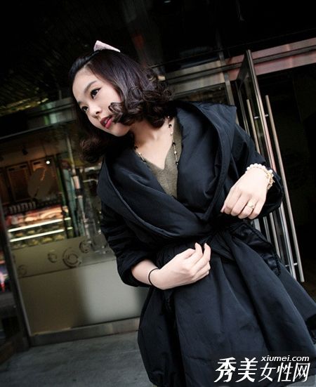 束腰外套+打底裤女冬装修身