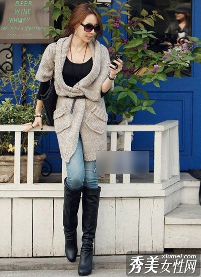 冬装毛衣外套打造新花样