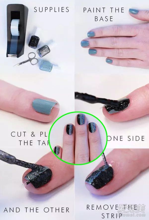 3 DIY美甲教程胶带刷也可以做美甲！