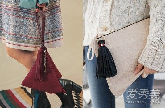 带流苏的普通包可以携带多几个季节。