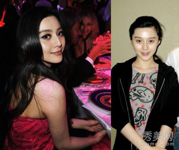 化妆前后，前十名女演员都很朴素。