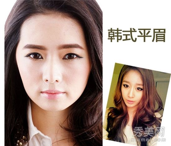 眉画:平面女明星韩式平眉画