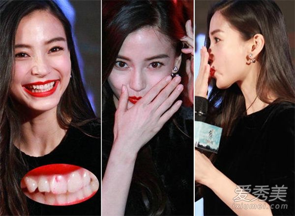 如何正确使用唇膏:杨颖唇膏经常粘在牙齿上