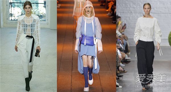 大牌模特们正在玩丝带,这是春天的新时尚元素。