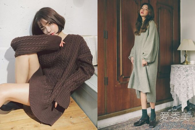 韩国女孩流行一种可以穿破的针织服装。