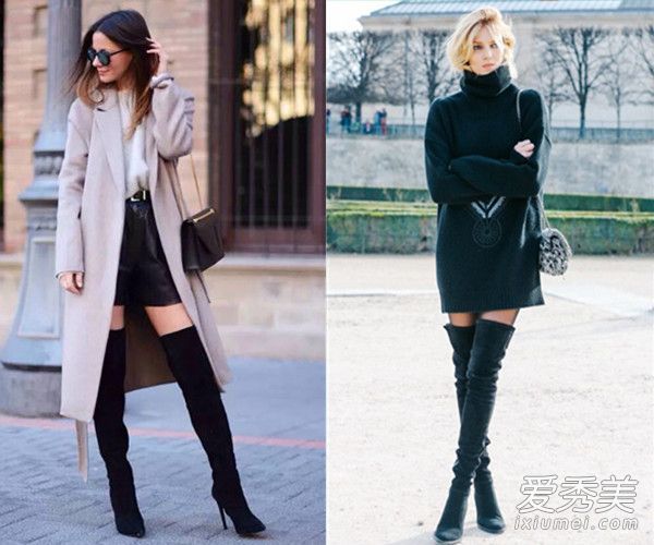 三种过膝靴穿超模腿