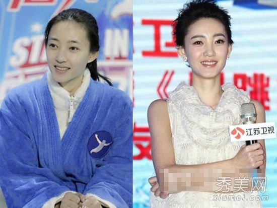 素面是真正的美丽女神。她10岁，浓妆艳抹。