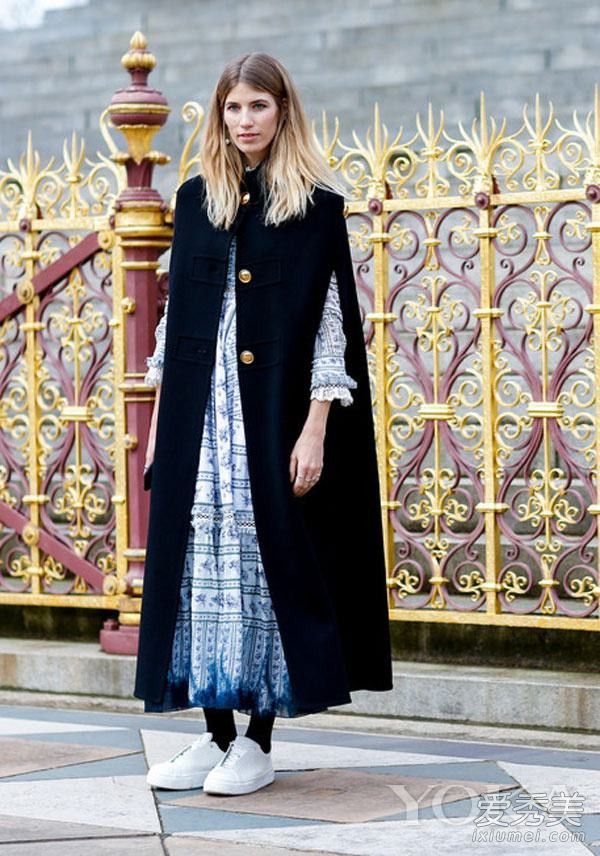 雪纺裙子和大衣搭配如何?这是最时尚的方式。