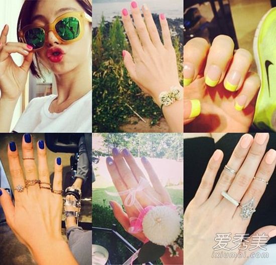 李孝利宋茜朴秀真韩国女演员个性美甲艺术