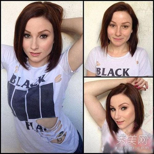 美国影音女孩化妆前后变成芭比(照片)