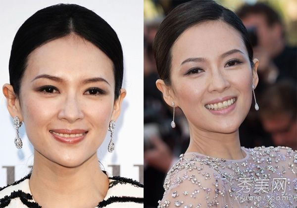 没有被PS拍照的女演员的黑皮肤和大黄牙有太多的瑕疵。