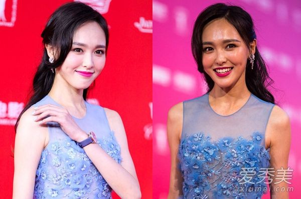 唐嫣黑皮肤对比曝光前后的明星PS