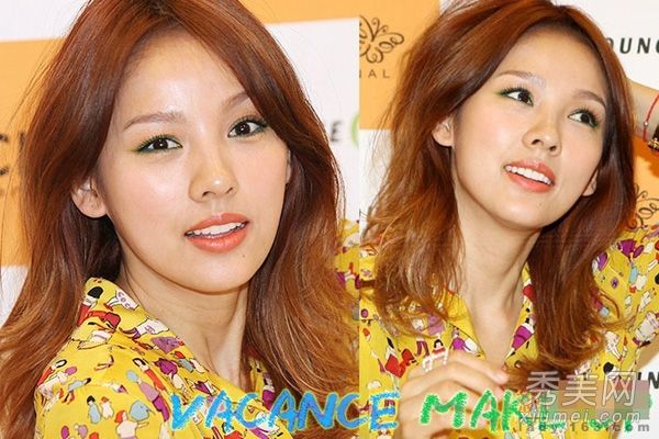 化妆天才展示李孝利彩色眼线彩妆画