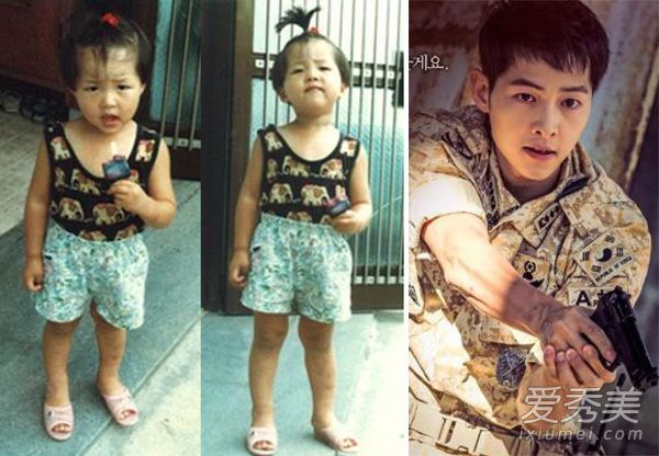 宋仲基童年女装照片中的九星