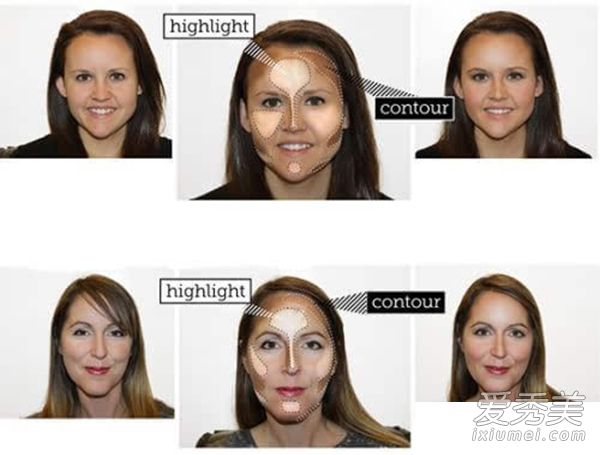 真人用面部化妆的技巧演示了“亮色+阴影”的化妆步骤(照片)