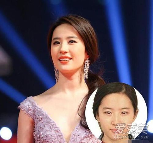 这位明星的素面照片在卸妆前后完全不同。