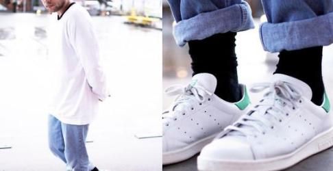 男士浅蓝色牛仔裤怎么搭配上衣鞋子