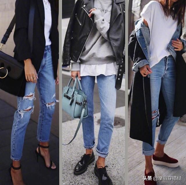 春季还在穿阔腿裤？24套牛仔裤的搭配合集，时髦又有风度