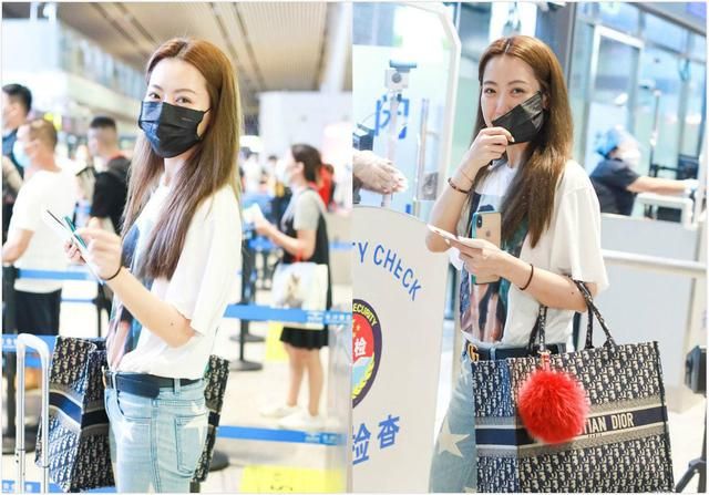 白冰也太少女了,穿T恤配星星牛仔裤,这状态哪像6岁孩子妈